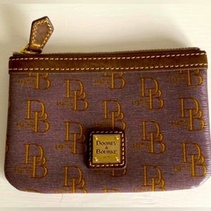 Dooney & Bourke 1975 Vintage Browns Monogramed Coin Zip Pouch / Purse / Wallet.